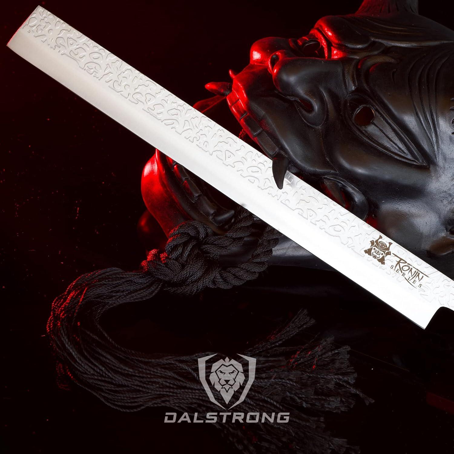 image:imageDalstrong Slicing amp Carving Knife 12 inch Slicer Ronin Series Double Bevel Blade Razor Sharp Japanese AUS10V Super Steel Damascus G10 Handle Kitchen Knife Black Acacia Wood Sheath