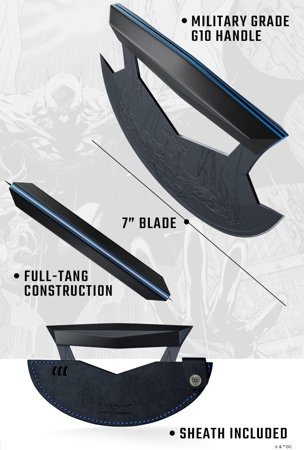 image:imageDalstrong Ulu Knife 7 inch BATMAN Shadow Black Edition High Carbon 7Cr17MoV Steel Black Titanium Kitchen Knife Rocking Mincing Slicing Meat amp Herb Knife G10 Handle Sheath