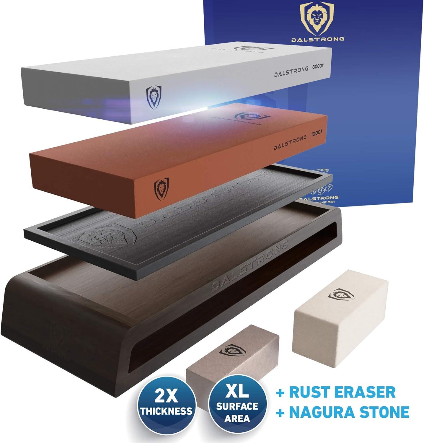 image:imageThe Gladiator Series Elite 8Piece Knife Block Set Gift Set Bundled with The Dalstrong Premium ExtraLarge Whetstone Kit 60001000 Grit with Stand