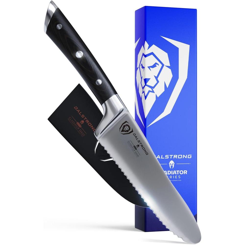 image:imageDALSTRONG Utility Knife 6 inch Gladiator Series Elite Forged HighCarbon German Steel Kitchen Knife Black G10 Handle Paring Cooking Knife Gift Chefs Knife Sheath NSF Certified6 Ultimate Utility Sandwich Knife