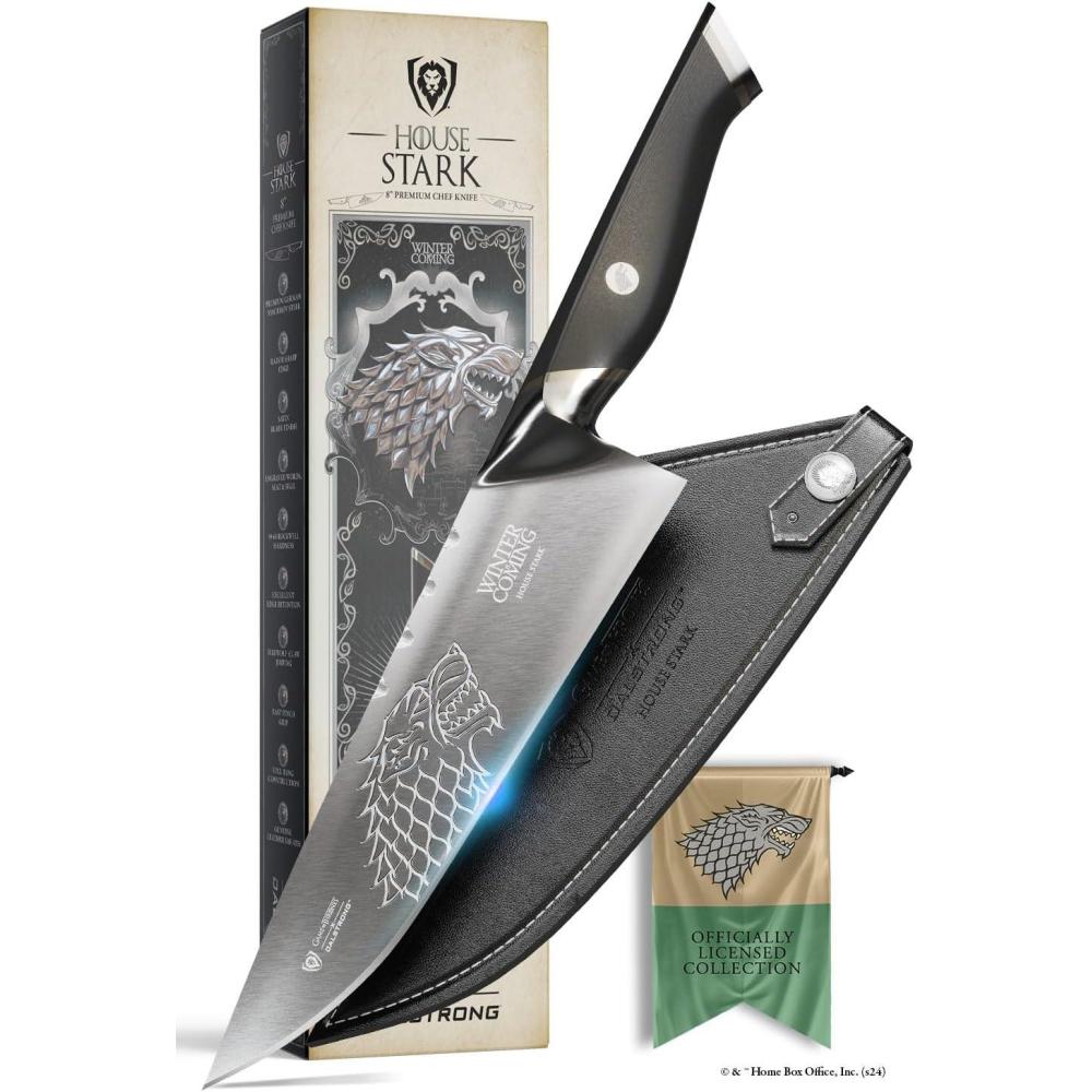 image:imageDalstrong 8 inch Chef Knife Game of Thrones Knife House Stark Edition German P remium Steel Professional G10 Handle Collection Item Toughbuilt Knife wSheathModel House Stark