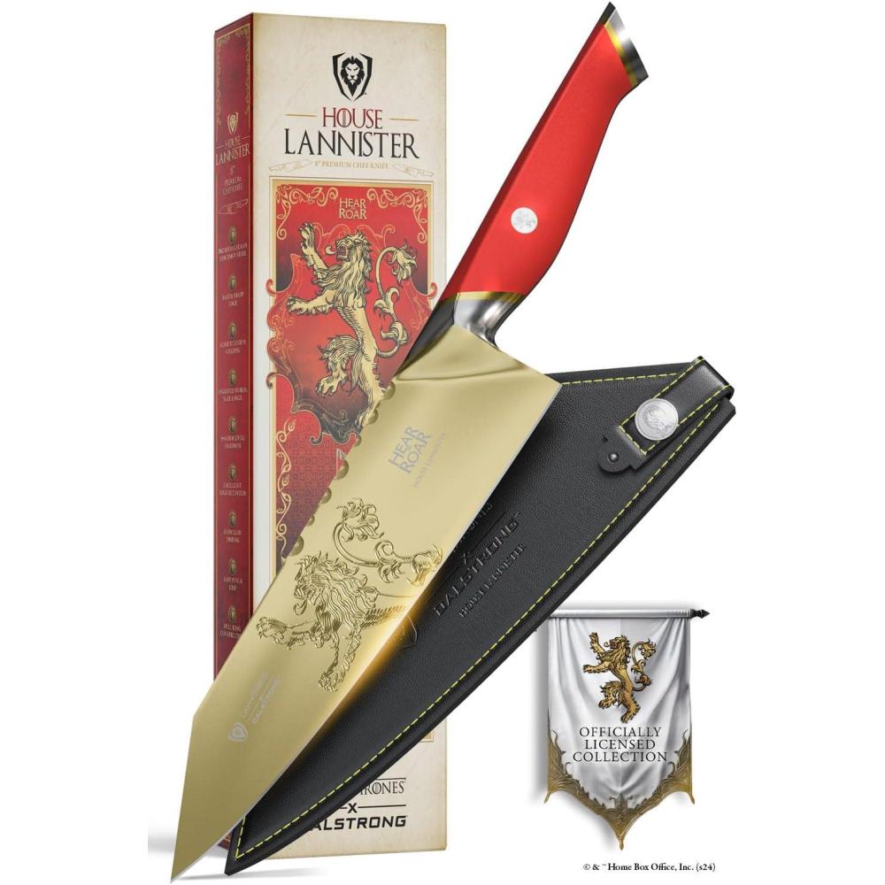 image:imageDalstrong 8 inch Chef Knife Game of Thrones Knife House Stark Edition German P remium Steel Professional G10 Handle Collection Item Toughbuilt Knife wSheathModel House Lannister