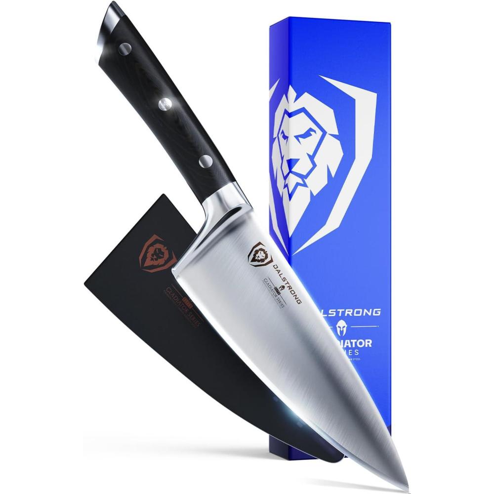 image:imageDalstrong Barong Chef Knife 7 inch Gladiator Series Elite Razor Sharp Kitchen Knife Forged High Carbon German Steel Full Tang Cooking Knife Gift wSheath Chefs Knife NSF CertifiedBlack G10 Handle