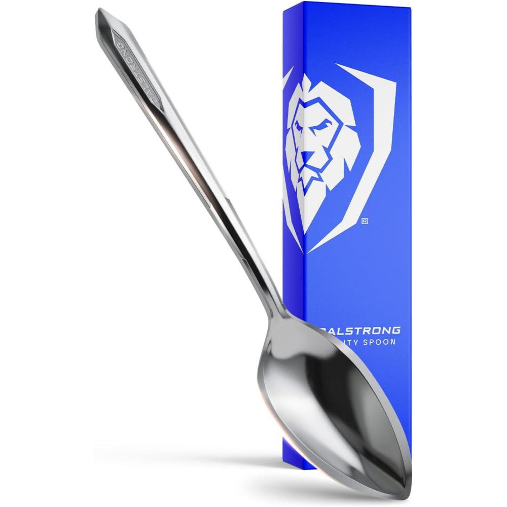 image:imageDalstrong Chefs Utility Spoon Silver 304 Stainless Steel Professional Use Corrosion Resistant 1 TBSP 9 inch long Tasting Plating Metal Spoon Mirror Polish Satin Finish Engraved LogoUtility Spoon