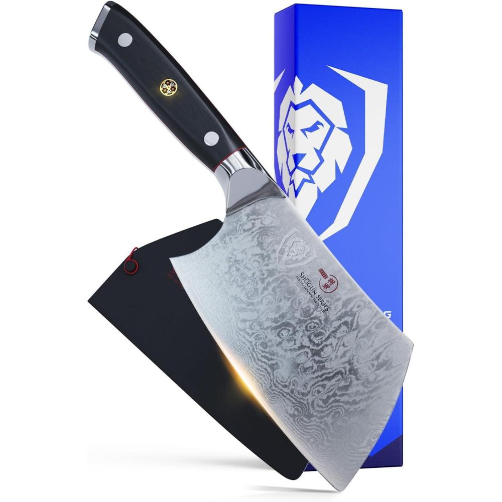 image:imageDalstrong Meat Cleaver Knife45Shogun Series ELITE Razor Sharp Japanese Steel Black Handle Heavy Duty Gift Knife Professional Vacuum Heat Treated wSheath45 Cleaver
