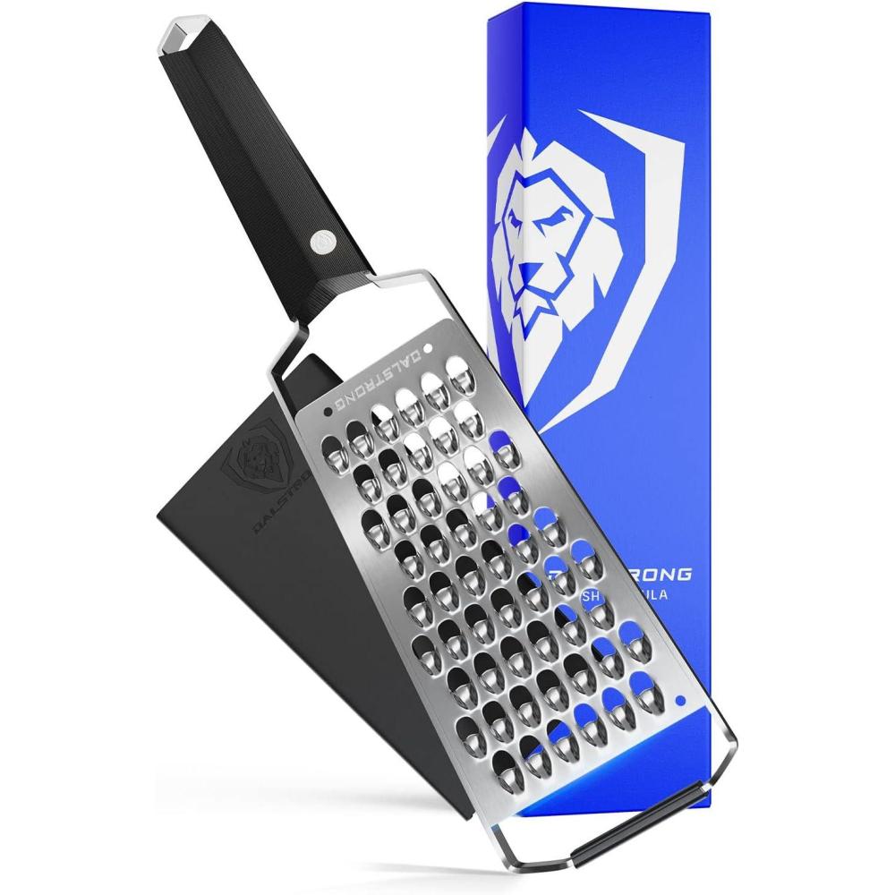 image:imageDalstrong Professional Wide Cheese Grater  Ribbon  304 Stainless Steel Blade  G10 Handle Kitchen Shredder  wBlade Cover  MediumSoft Cheese Chocolate Citrus Root Vegetables  NSF CertifiedExtra Coarse