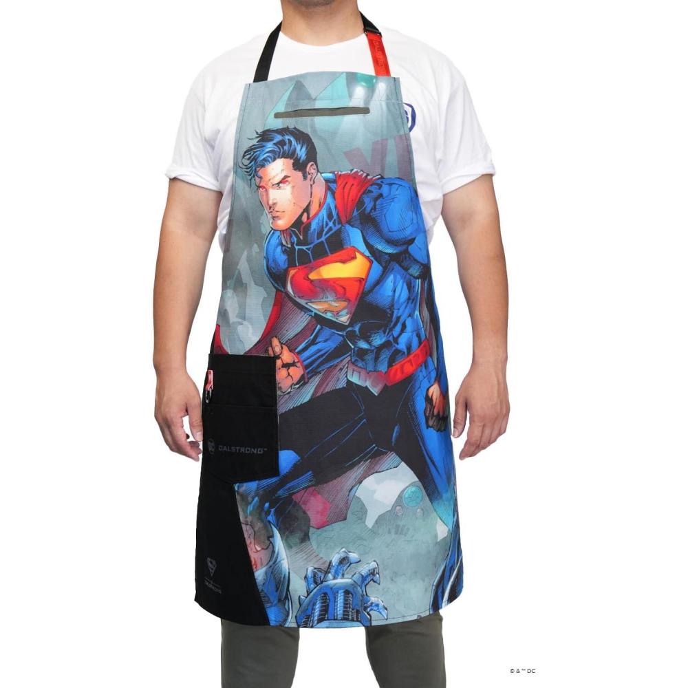 image:imageDalstrong Serrated 8 inch Bread Knife DC Superman Edition Premium German Stainless Steel POM Handle Full Tang Etched Artwork Logo Boyfriend Valentines Gift Bread Slicer Leather SheathMan of Steel Apron