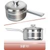DALSTRONG 3 QT Stock Pot – The Avalon Series – 5-Ply Copper Core – Hammered Finish – Silver – w/Lid