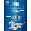 DALSTRONG 6-Piece Premium Kitchen Cookware Set – The Avalon Series – 5-Ply Copper Core – Hammered Finish Pots and Pans Set – Silver – Cooking Set – w/Lid & Pot Protector