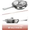 DALSTRONG Frying Pan Skillet – 12 inch – The Avalon Series – 5-Ply Copper Core – Hammered Finish Cooking Pan – 3 Quart – Premium Silver Kitchen Cookware – Omelet, Beef, Egg Pan – w/Lid & Pot Protector