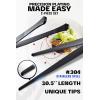 DALSTRONG Professional Food Tweezers-5 Piece Set- High-Precision Tweezer Tongs – Black Titanium Coating – Plating, Culinary Fine Use -304 Stainless Steel- Metal Kitchen Tongs(2pc Set Straight)