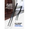 DALSTRONG Professional Food Tweezers-5 Piece Set- High-Precision Tweezer Tongs – Black Titanium Coating – Plating, Culinary Fine Use -304 Stainless Steel- Metal Kitchen Tongs(2pc Offset Straight)
