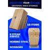 DALSTRONG Universal Knife Block – 18 Slots – Premium American Ash Wood – Aluminum Alloy Rim Kitchen Set – Lion Head Logo Badge – Premium Craftsmanship Knife Set – Angled For Ergonomics – Cleans Easily(18 Slots)