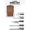 Dalstrong 8-Piece Kitchen Knife Set Block – High Carbon German Steel Full Tang – Acacia Wood Knife Block Set – White Handles ABS Gladiator Series – Professional NSF Knives set for Kitchen Cuchillos(Black)