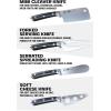 Dalstrong Charcuterie & Cheese Knife Set-4pc-Gladiator Series Elite-Mini Cleaver, Serrated,Round-Tip,Forked Cheese Knives Set-G10 Handle-Soft & Hard Cheese-Sheath-NSF Certified