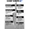Dalstrong Chef Knife – 8 inch Blade – Forged HC German Steel Chef’s Knife – Full Tang – Black G10 Handle – Gladiator Series ELITE – Razor Sharp Kitchen – Professional – Sheath – NSF Certified(Smoke Grey)
