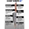 Dalstrong Chef Knife – 8 inch Blade – Forged HC German Steel Chef’s Knife – Full Tang – Black G10 Handle – Gladiator Series ELITE – Razor Sharp Kitchen – Professional – Sheath – NSF Certified(Orange)