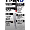 Dalstrong Chef Knife – 9.5 inch – Ronin Series – Double Bevel Blade Razor Sharp – Japanese AUS-10V Super Steel – Damascus Chef’s Knife – G10 Handle Kitchen Knife – Black Acacia Wood Sheath