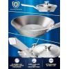 Dalstrong Frying Pan Skillet – 9 inch – The Avalon Series – 5-Ply Copper Core – Hammered Finish Cooking Pan – 1.6 Quart – Premium Silver Kitchen Cookware – Omelet, Egg Pan – w/Lid & Pot Protector