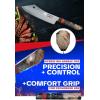 Dalstrong Hybrid Cleaver & Chef Knife – 8 inch – ‘The Crixus’ – Firestorm Alpha Series – Premium 10Cr15CoMoV High-Carbon Steel – Traditional Japanese Wa Stabilized Wood & Resin Handle – w/Sheath(8″ Hybrid Chef Knife)