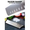 Dalstrong Nakiri Asian Vegetable Knife – 7″ – Gladiator Series – Forged German High Carbon Steel – Black G10 Handle Kitchen Knife – Sheath Included – NSF Certified(Black G10 Handle)