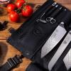 Dalstrong Nomad Knife Wrap Roll – 12oz Waxed Canvas Top Grain Leather Knife Roll Bag- 13 Slots – Interior & Rear Zipper Pockets – Travel Storage with Blade(Black)