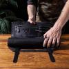 Dalstrong Nomad Knife Wrap Roll – 12oz Waxed Canvas Top Grain Leather Knife Roll Bag- 13 Slots – Interior & Rear Zipper Pockets – Travel Storage with Blade(Black)