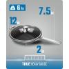 Dalstrong Non Stick Frying Pan Skillet – 12 inch – The Oberon Series – ETERNA NonStick Pan Coating – 2,8 QT – 3-Ply Aluminum Core Cookware – Silver Cooking Pots and Pans – w/Lid & Pot Protector