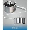 Dalstrong Non Stick Stockpot – 3 QT – The Oberon Series – ETERNA NonStick Pan Coating – 3-Ply Aluminum Core Cookware – Silver Cooking Pots and Pans – w/Lid & Pot Protector
