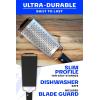 Dalstrong Professional Wide Cheese Grater – Ribbon – #304 Stainless Steel Blade – G10 Handle Kitchen Shredder – w/Blade Cover – Medium/Soft Cheese, Chocolate, Citrus, Root Vegetables – NSF Certified(Ribbon)