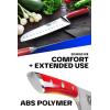 Dalstrong Santoku Knife – 5 inch – Gladiator Series Elite – Forged German High Carbon Steel – Black G10 Handle Kitchen Knife – Asian Vegetable Cooking Knife – Sheath Included – NSF Certified(Red ABS Handle)
