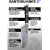 Dalstrong Santoku Knife – 5 inch – Gladiator Series Elite – Forged German High Carbon Steel – Black G10 Handle Kitchen Knife – Asian Vegetable Cooking Knife – Sheath Included – NSF Certified(Black G10 Handle)