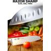 Dalstrong Santoku Knife – 5 inch – Gladiator Series Elite – Forged German High Carbon Steel – Black G10 Handle Kitchen Knife – Asian Vegetable Cooking Knife – Sheath Included – NSF Certified(Red ABS Handle)