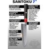 Dalstrong Santoku Knife – 7 inch – Ronin Series – Double Bevel Blade Razor Sharp – Japanese AUS-10V Super Steel – Damascus – G10 Handle Kitchen Knife – Black Acacia Wood Sheath