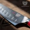 Dalstrong Santoku Knife – 7 inch – Shogun Series – Damascus – Japanese AUS-10V Super Steel 67 Layers – Black G10 Handle – Vegetable Knife – Vacuum Treated – Kitchen Knife – Sheath Included(Red Handle)