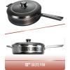 Dalstrong Saute Frypan – 12 inch – The Avalon Series – 5-Ply Copper Core – Hammered Finish Cooking Pan – 5.1 Quart – Premium Black Kitchen Cookware – Omelet, Beef, Egg Pan – w/Lid & Pot Protector