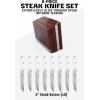Dalstrong Steak Knife Set – 8 Piece – 5 inch Straight Edge Blade – Gladiator Series Elite – Forged High-Carbon German Steel Dinner Kitchen Knife – Black G10 Handle – Folding Block Set – NSF Certified(Glacial White Handles)