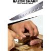 Dalstrong Steak Knife Set – 8 Piece – 5 inch Straight Edge Blade – Gladiator Series Elite – Forged High-Carbon German Steel Dinner Kitchen Knife – Black G10 Handle – Folding Block Set – NSF Certified(Glacial White Handles)