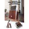 Dalstrong Steak Knife Set – 8 Piece – 5 inch Straight Edge Blade – Gladiator Series Elite – Forged High-Carbon German Steel Dinner Kitchen Knife – Black G10 Handle – Folding Block Set – NSF Certified(Black)