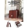 Dalstrong Steak Knife Set – 8 Piece – 5 inch Straight Edge Blade – Gladiator Series Elite – Forged High-Carbon German Steel Dinner Kitchen Knife – Black G10 Handle – Folding Block Set – NSF Certified(Glacial White Handles)