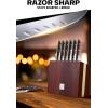 Dalstrong Steak Knife Set – 8 Piece – 5 inch Straight Edge Blade – Gladiator Series Elite – Forged High-Carbon German Steel Dinner Kitchen Knife – Black G10 Handle – Folding Block Set – NSF Certified(Black)