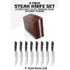Dalstrong Steak Knife Set – 8 Piece – 5 inch Straight Edge Blade – Gladiator Series Elite – Forged High-Carbon German Steel Dinner Kitchen Knife – Black G10 Handle – Folding Block Set – NSF Certified(Black)