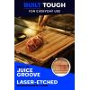 Dalstrong Teak Wood Cutting Board – 22″ x 15″ Large Size-Tight Wood Grain-Laser-Engraved Measurements & Juice Groove – Kitchen Chopping Board-Serving-Large Cutting Boards