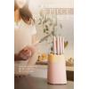 LORDELLE Knife Block Set – 5 Piece Set – Black Vintage Ink – Lifestyle Home Kitchen Design – German X50 Stainless Steel – ABS Handle – Ash Wood Block – Cooking Chef Knife, Santoku, Paring, Utility(Rosewood)