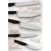 LORDELLE Knife Block Set – 5 Piece Set – Black Vintage Ink – Lifestyle Home Kitchen Design – German X50 Stainless Steel – ABS Handle – Ash Wood Block – Cooking Chef Knife, Santoku, Paring, Utility(Vintage Ink)