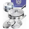 DALSTRONG 6-Piece Premium Kitchen Cookware Set – The Avalon Series – 5-Ply Copper Core – Hammered Finish Pots and Pans Set – Silver – Cooking Set – w/Lid & Pot Protector