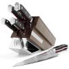 Dalstrong 5-Piece Kitchen Knife Set Block – AUS-10V Japanese Steel Full Tang – Premium Wood Knife Block Set – Black Handles G10 Shogun Series – Professional Knives set for Kitchen Cuchillos
