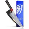 Dalstrong Chef Knife – 8 inch – Ronin Series – Double Bevel Blade Razor Sharp – Japanese AUS-10V Super Steel – Damascus Chef’s Knife – G10 Handle Kitchen Knife – Black Acacia Wood Sheath
