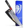 Dalstrong Chef Knife – 9.5 inch – Ronin Series – Double Bevel Blade Razor Sharp – Japanese AUS-10V Super Steel – Damascus Chef’s Knife – G10 Handle Kitchen Knife – Black Acacia Wood Sheath