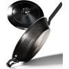 Dalstrong Frying Pan Skillet – 12 inch – The Avalon Series – 5-Ply Copper Core – Hammered Finish – 3 Quart – Black Kitchen Cookware – Omelet Pan – w/Lid & Pot Protector